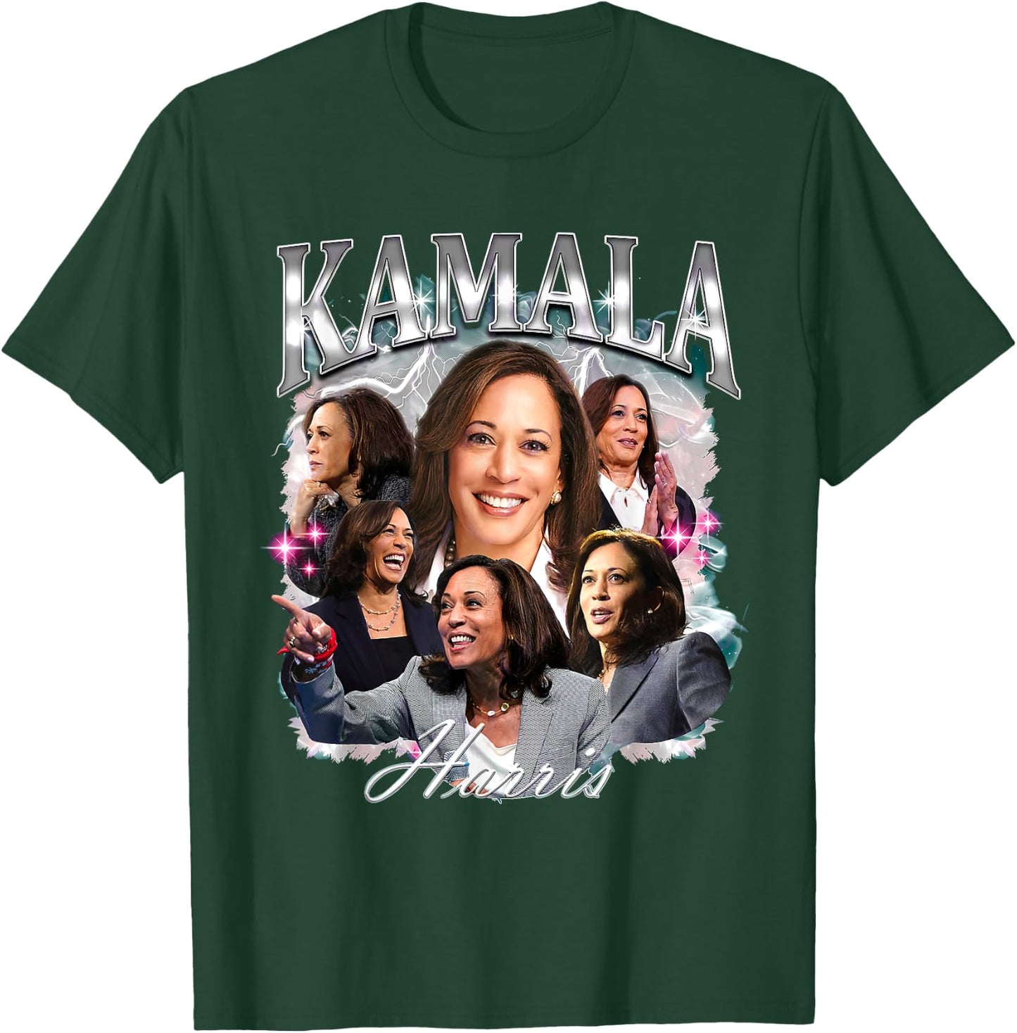 Kamala Harris 2024 For President Pink Bootleg Style T-Shirt - T-Shirt | Forest