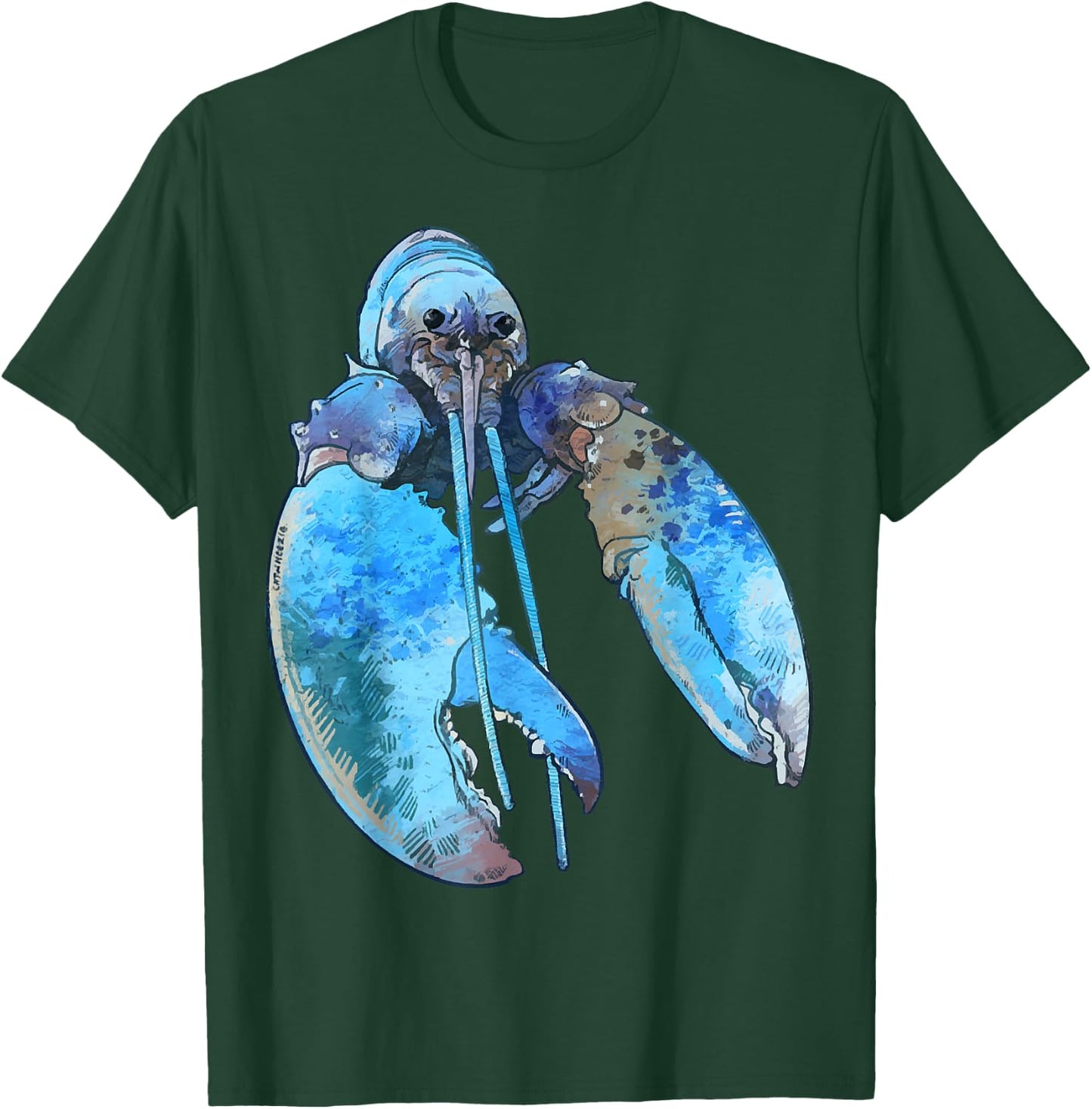 Funny Jumpscare Lobster Meme Blue Crustacean T-Shirt - T-Shirt | Forest
