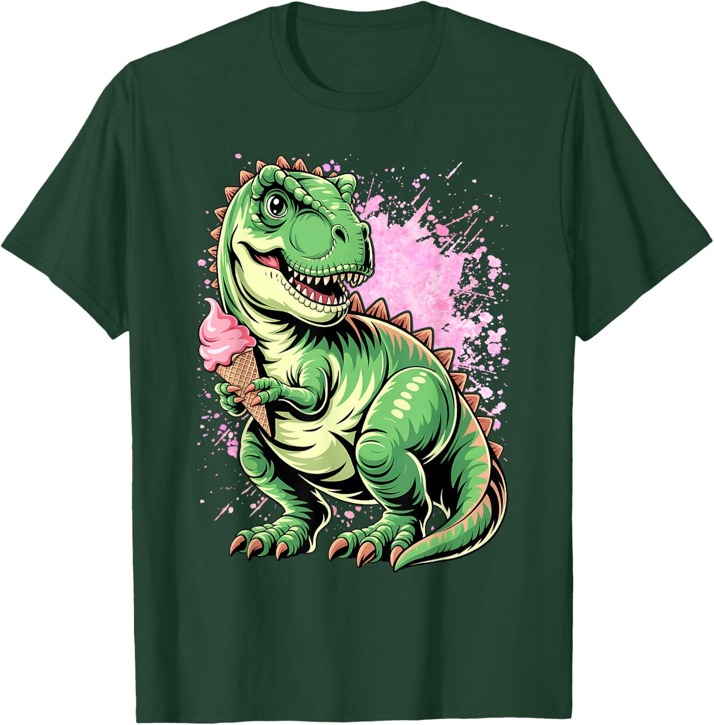 Ice Cream Dinosaur Brontosaurus Delicious Icecream Dino T-Shirt - T-Shirt | Forest
