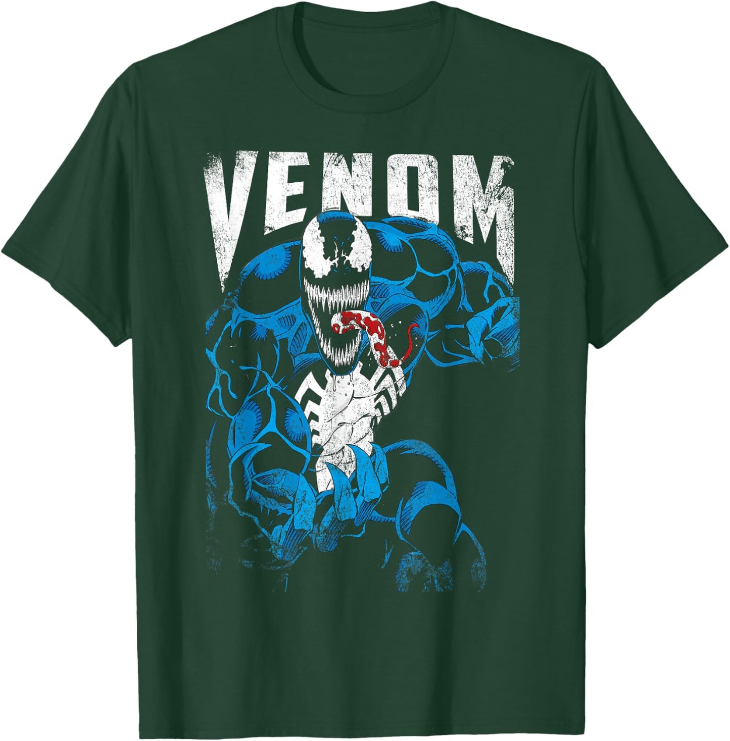 Marvel Venom Bloody Tongue Out Distressed Small T-Shirt - T-Shirt | Forest