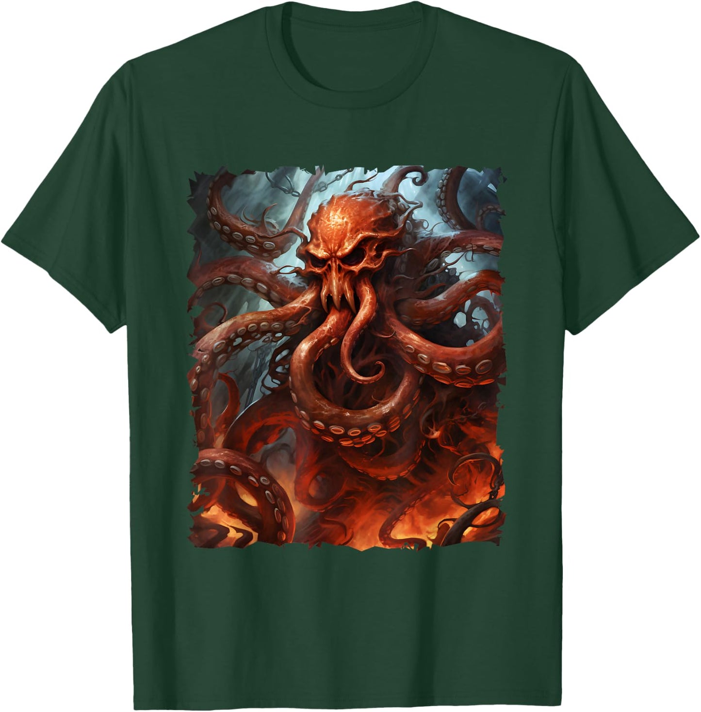 Giant Red Octopus Kraken with Tentacles Sea Monster T-Shirt - T-Shirt | Forest