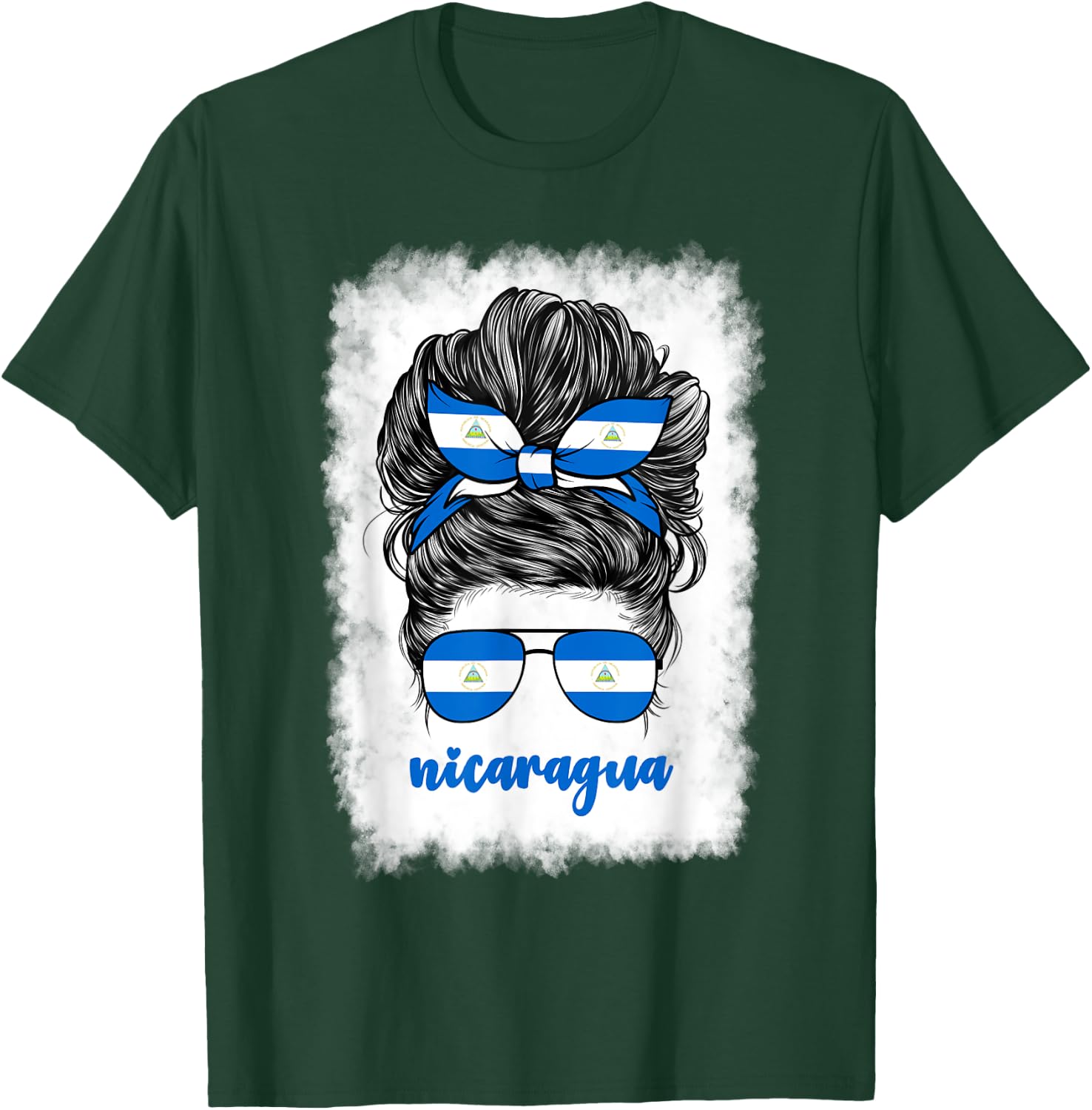 Nicaraguan Girl Woman Nicaragua Flag Nicaraguense T-Shirt - T-Shirt | Forest