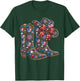 Retro Western Cowboy Boots Cowgirl American Flag 4th of July T-Shirt - T-Shirt | Forest