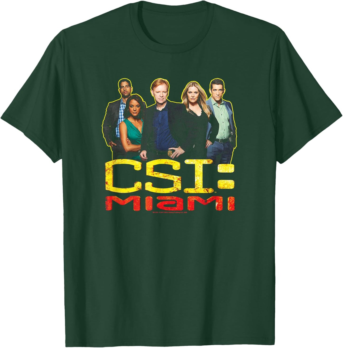 CSI: Miami The Cast In Black , black, s T-Shirt - T-Shirt | Forest