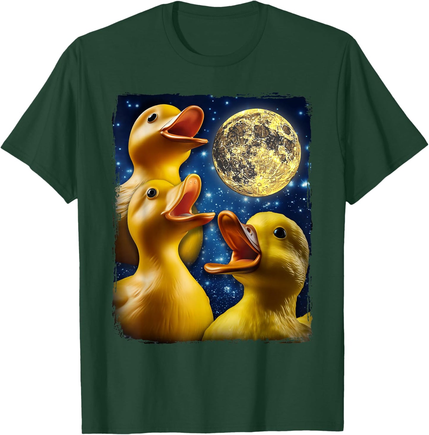 Rubber Duck Howling Moon T-Shirt - T-Shirt | Forest