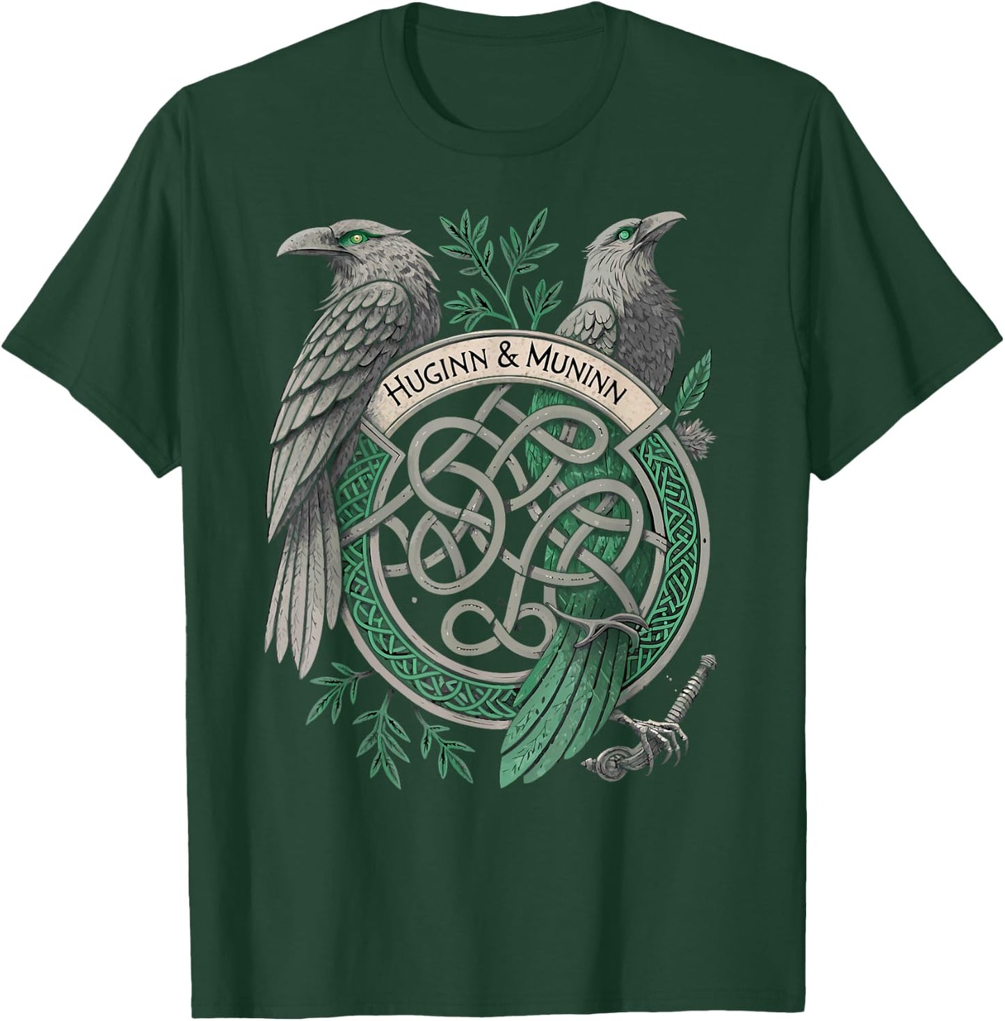 Huginn & Muninn - Germanic Mythology Viking Celtic Raven T-Shirt - T-Shirt | Forest