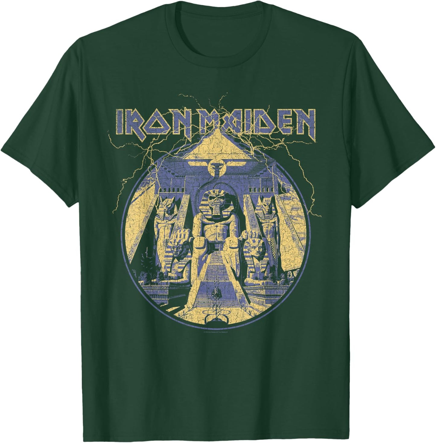 Iron Maiden Lightning Circle Black T-Shirt - T-Shirt | Forest