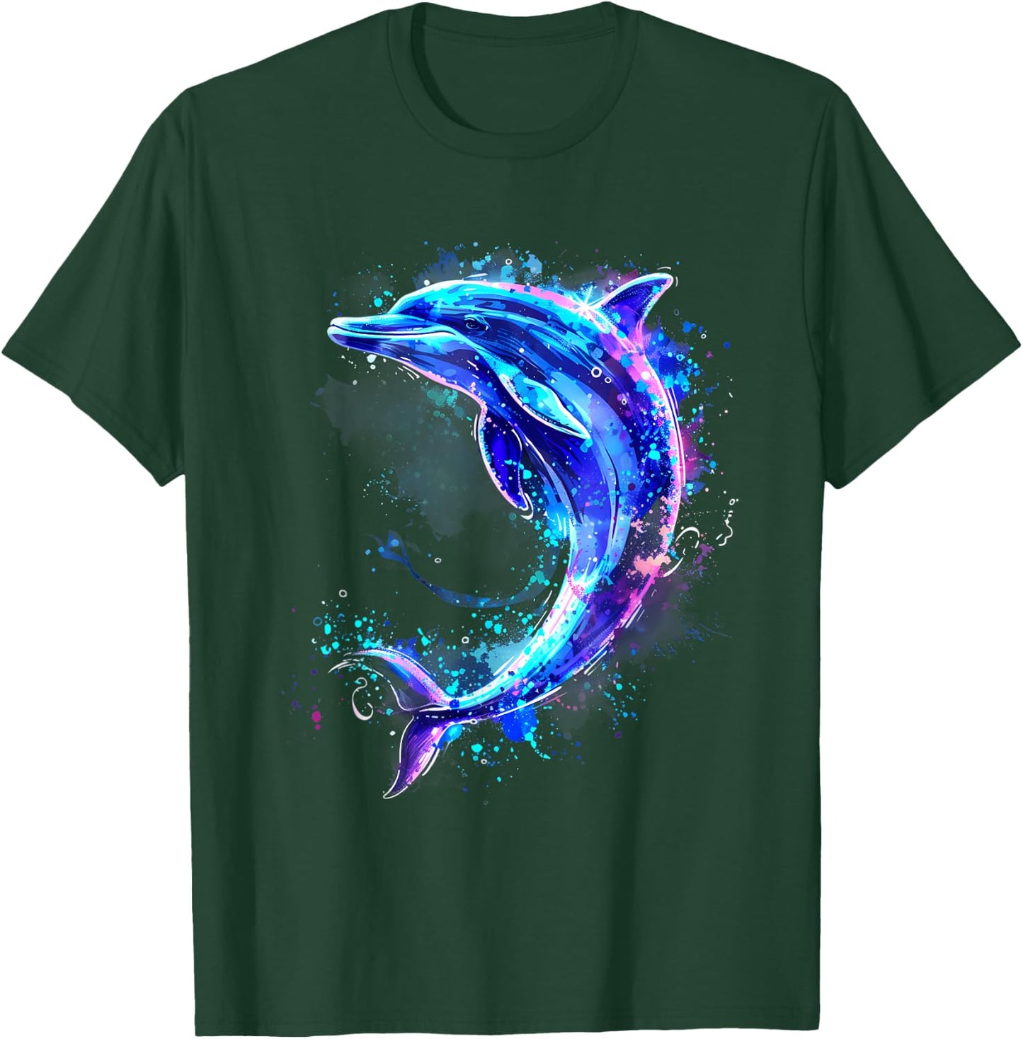Dolphin Sea Ocean Dolphin Artwork Ocean Sea Animal Lover , black T-Shirt - T-Shirt | Forest