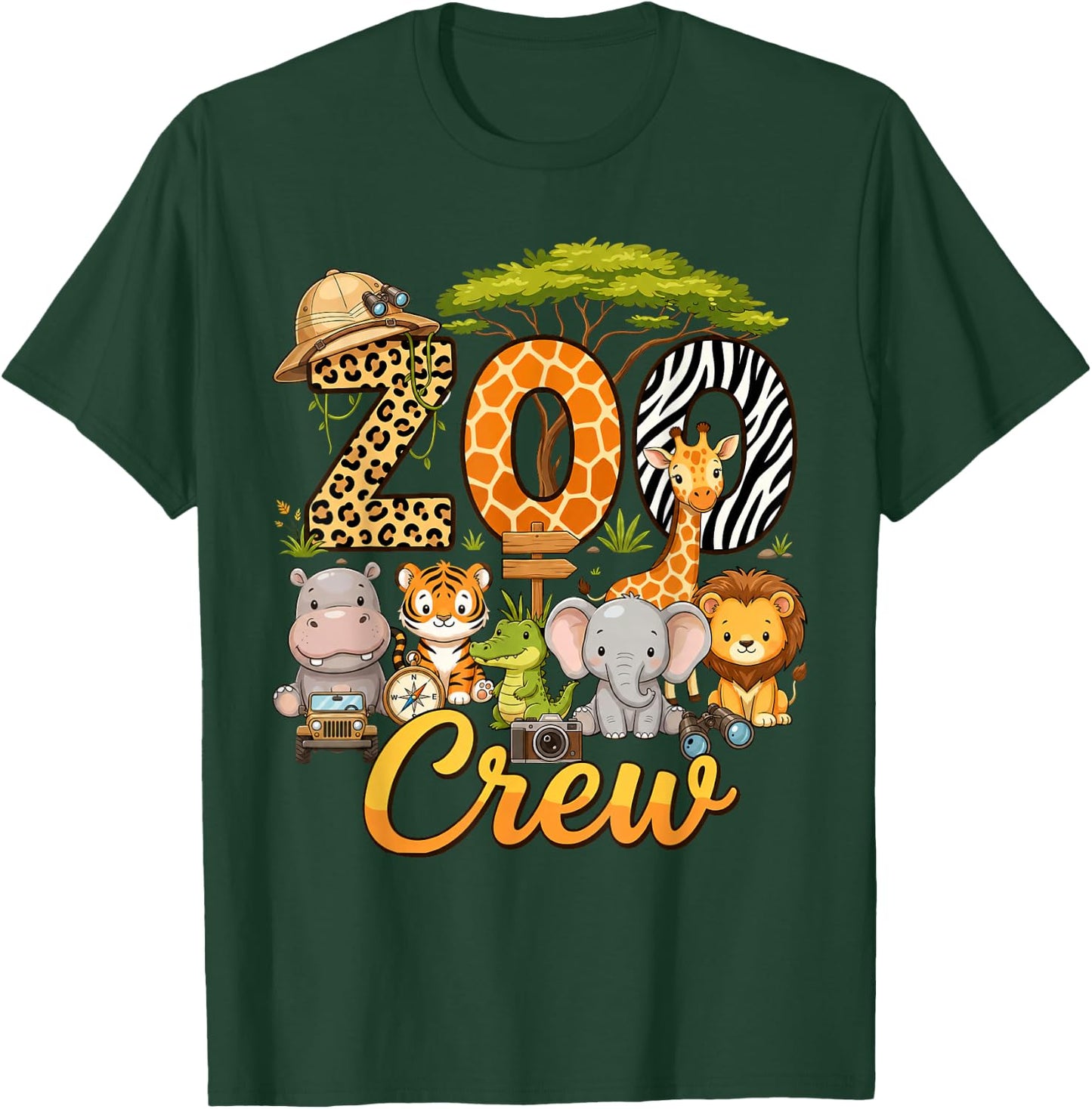 Zoo Crew Safari Animals Wildlife Animal Wild Field Trip T-Shirt - T-Shirt | Forest