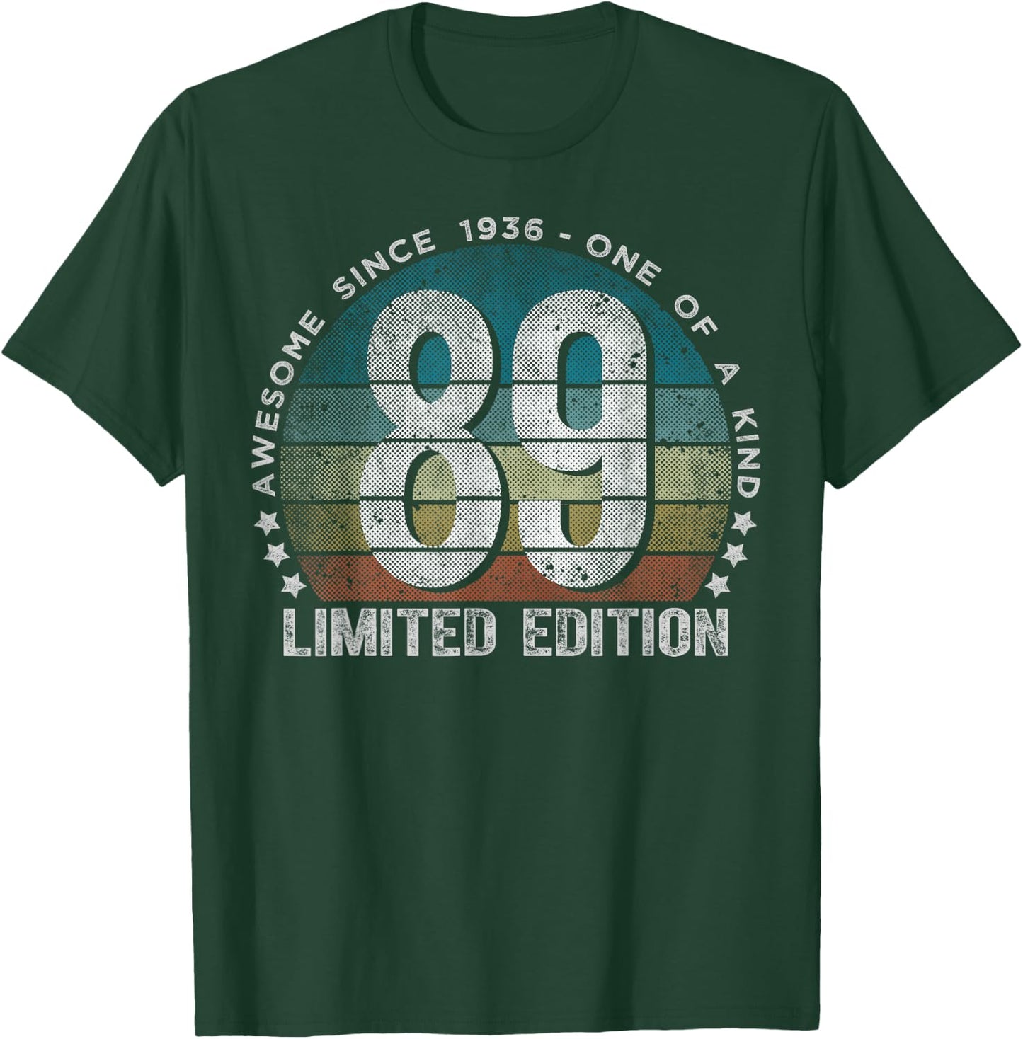 89 Year Old Gifts Vintage 1936 Limited Edition 89th Birthday T-Shirt - T-Shirt | Forest