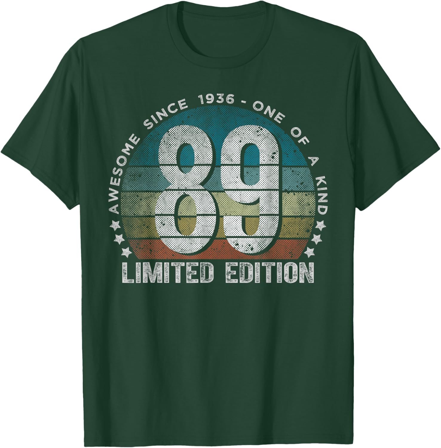 89 Year Old Gifts Vintage 1936 Limited Edition 89th Birthday T-Shirt - T-Shirt | Forest