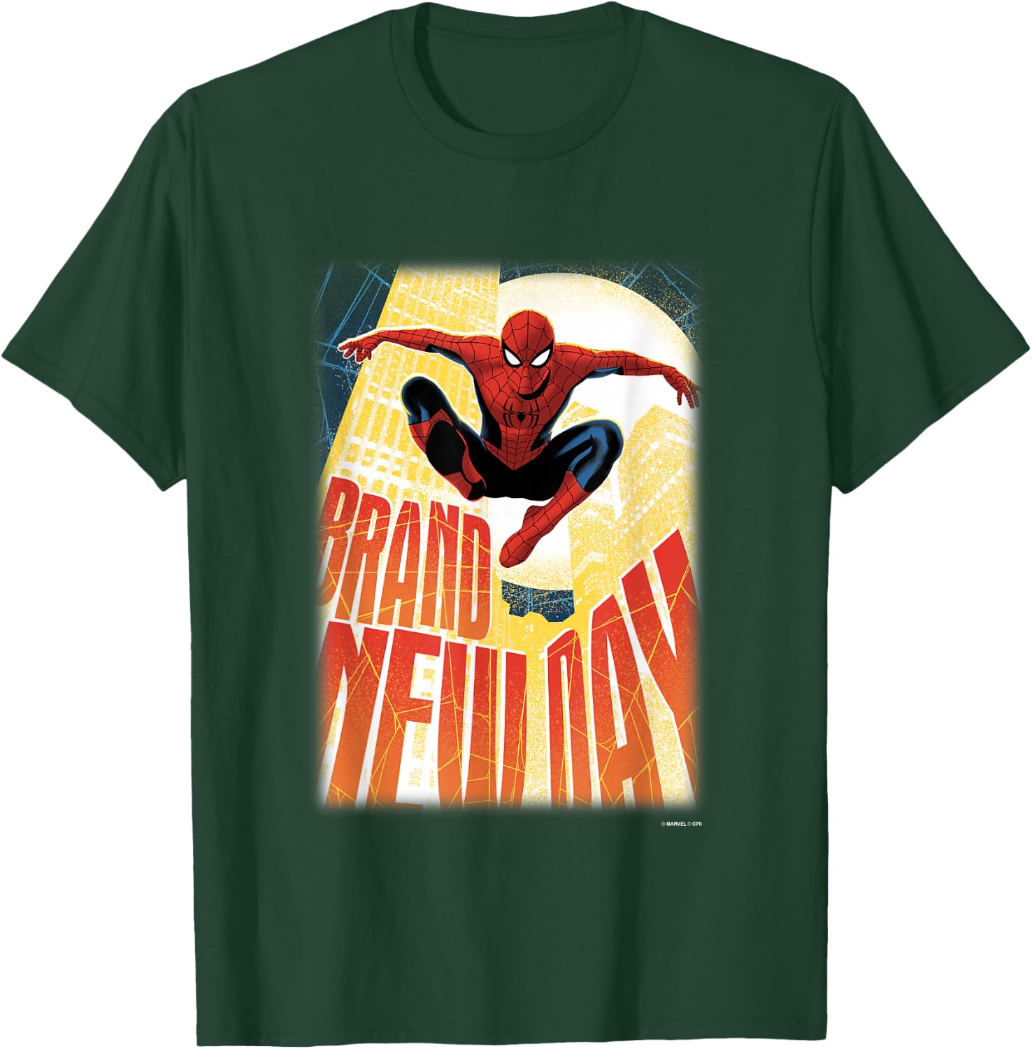 Marvel Spider-Man Day NYC Back in Action Poster T-Shirt - T-Shirt | Forest