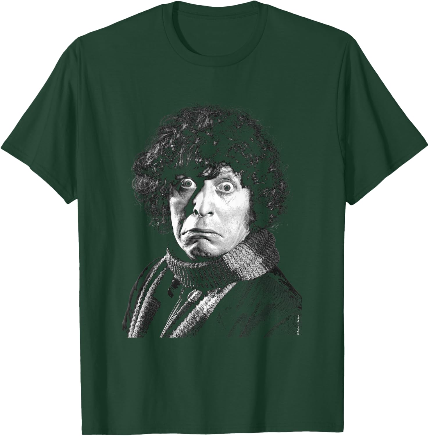 Tom Baker Scared Expression Doctor Who Black & White T-Shirt - T-Shirt | Forest