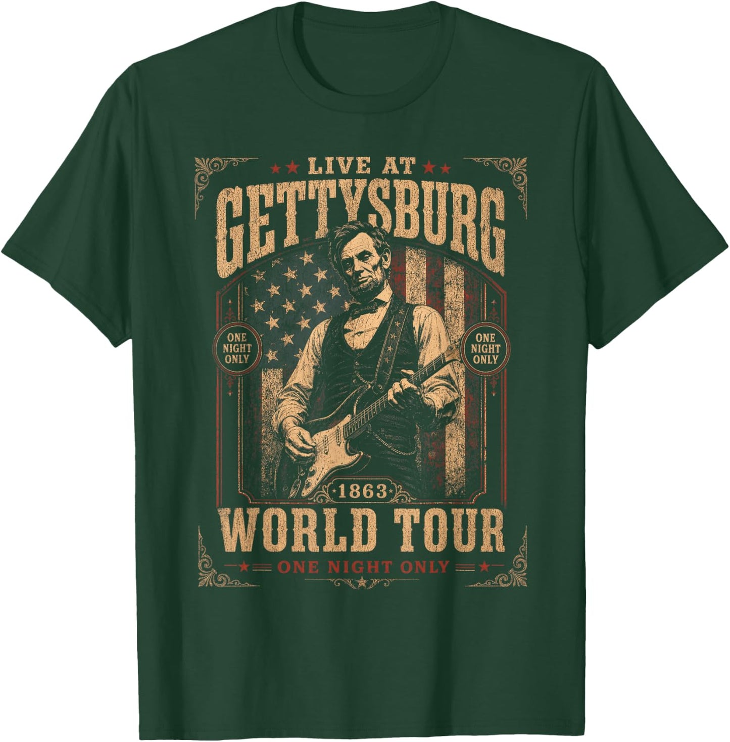USA 250 Live at Gettysburg One Night Only One Night Only T-Shirt - T-Shirt | Forest