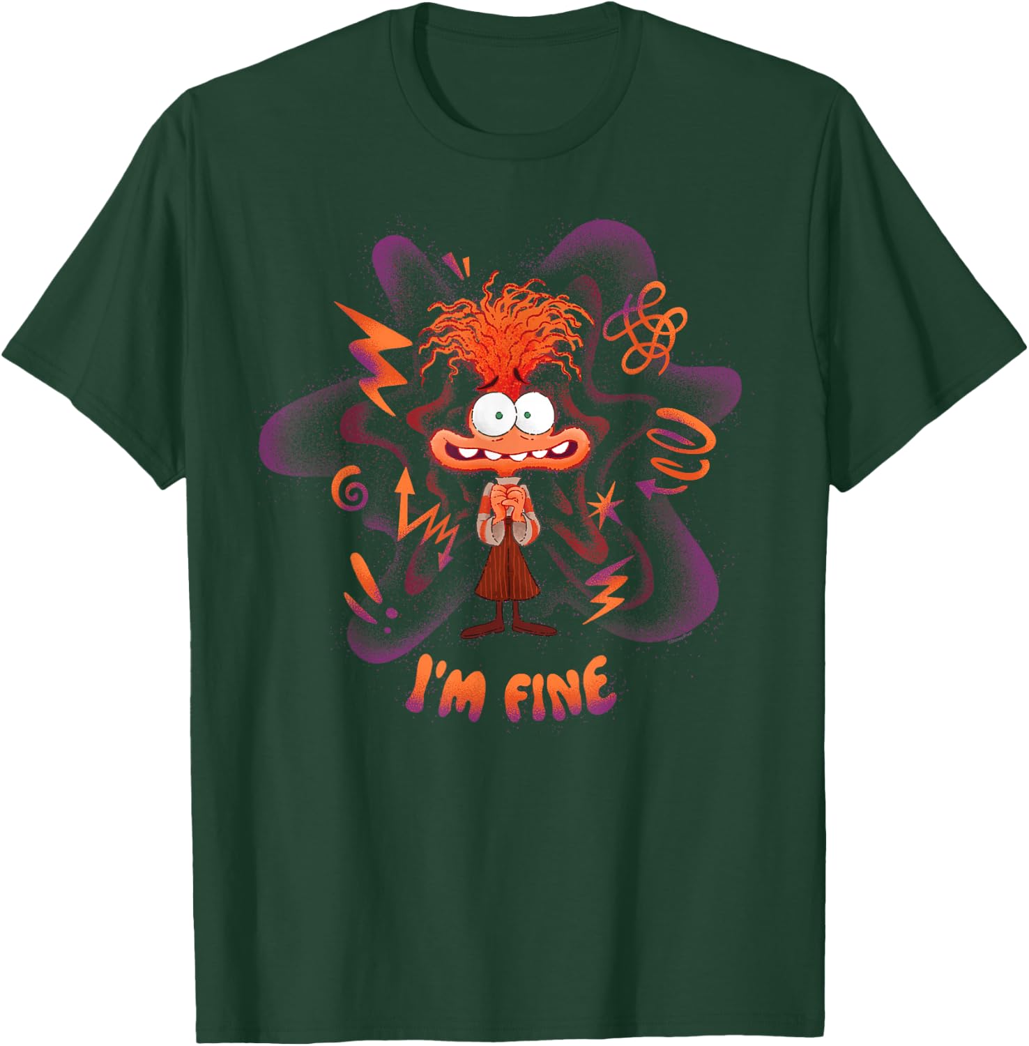 Disney and Pixar's Inside Out 2 Emotions Anxiety I'm Fine T-Shirt - T-Shirt | Forest