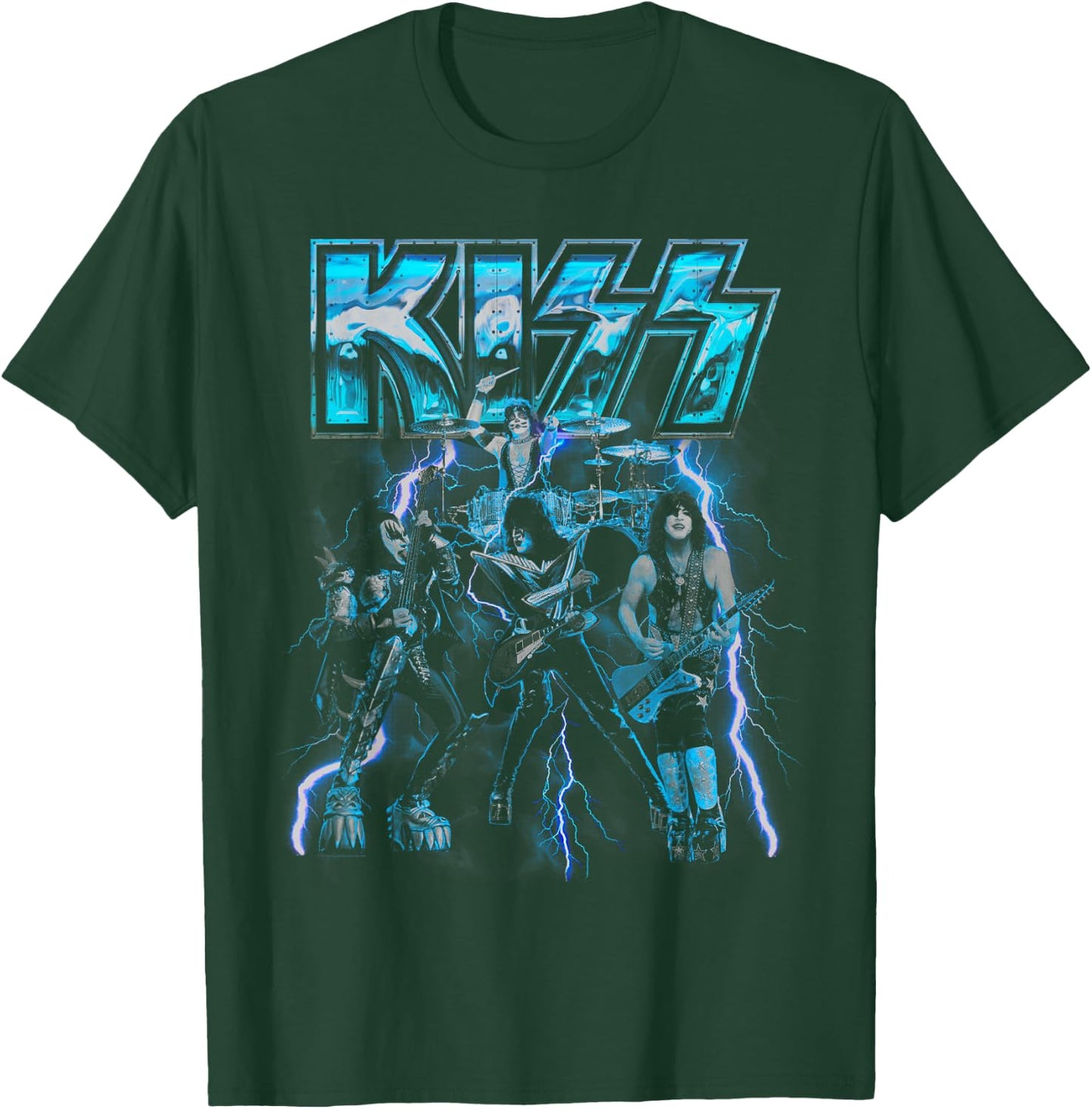 KISS - Blue Lightning T-Shirt - T-Shirt | Forest