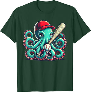 Octopus baseball boys girls sea animals ocean diving T-Shirt - T-Shirt | Forest