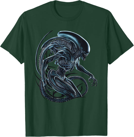 Xenomorph Alien Illustrated Poster, Black, S T-Shirt - T-Shirt | Forest