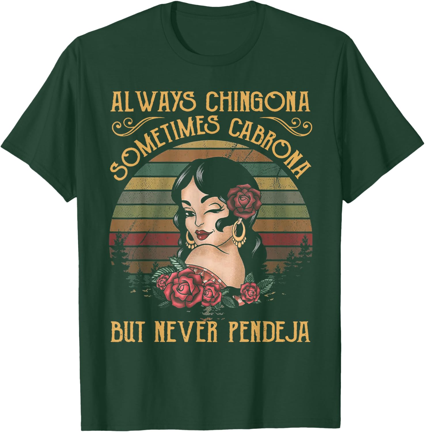 Always Chingona Sometimes Cabrona Black Women's Yoga T-Shirt - T-Shirt | Forest