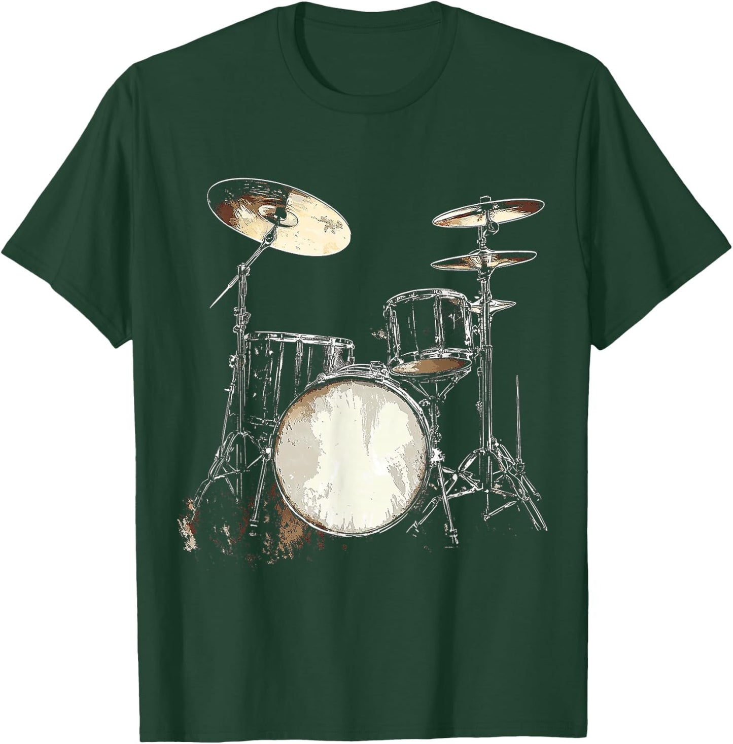 Drumset Music Instrument Motif Art Drumset T-Shirt - T-Shirt | Forest