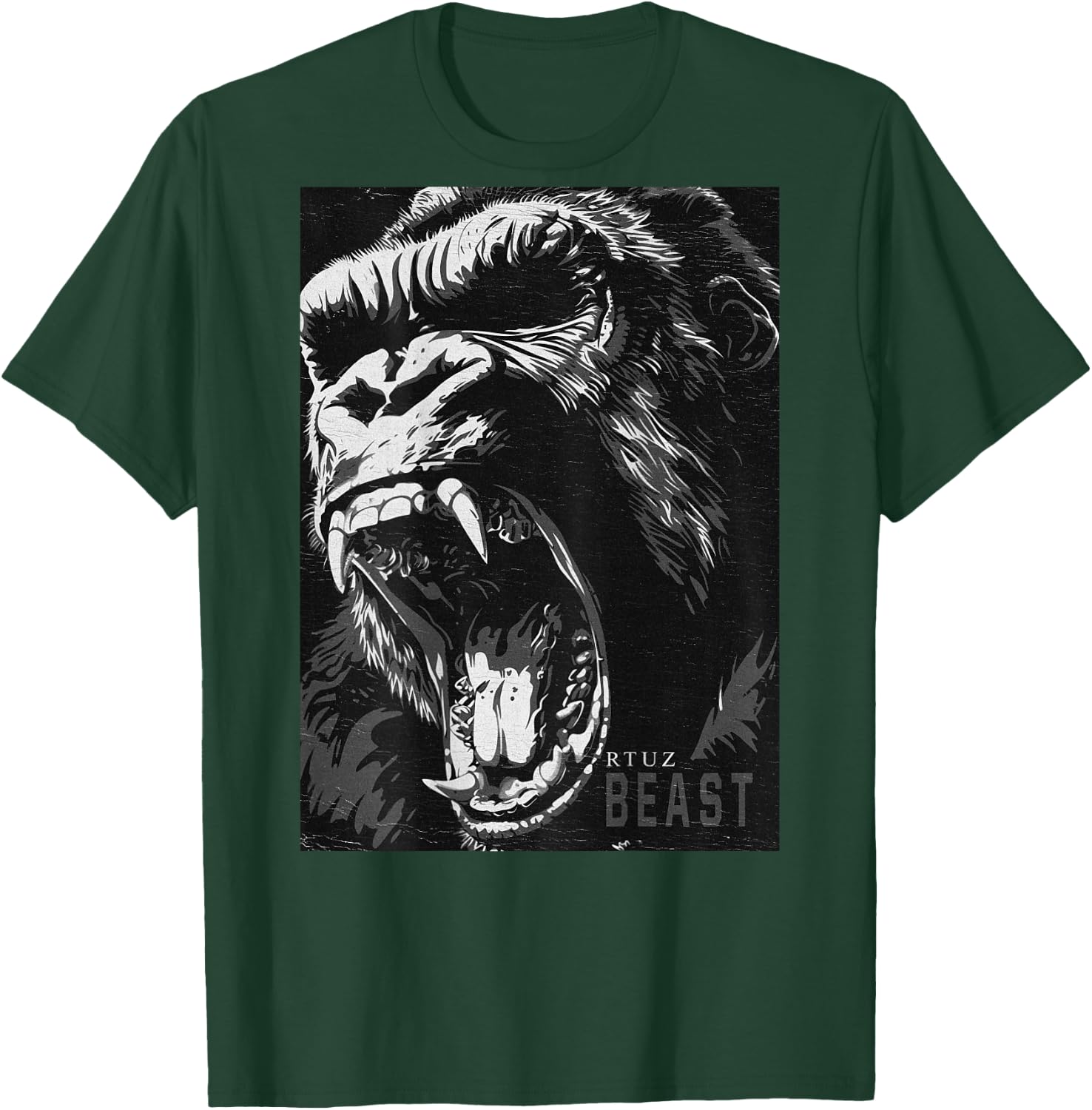 Wild Backprint Gorilla King Animal Monkey Gorilla T-Shirt - T-Shirt | Forest