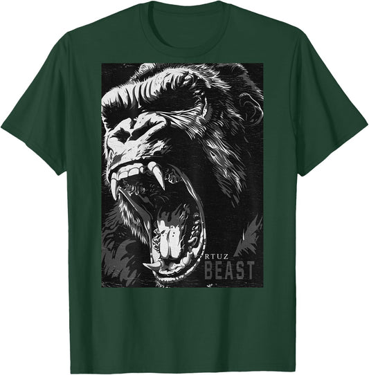 Wild Backprint Gorilla King Animal Monkey Gorilla T-Shirt - T-Shirt | Forest