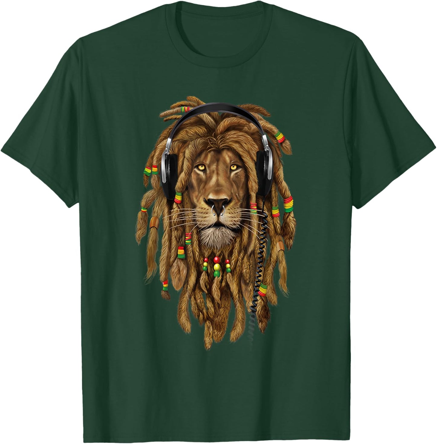 Rasta Lion Dreadlock Jamaica Gift Rastafari lover T-Shirt - T-Shirt | Forest