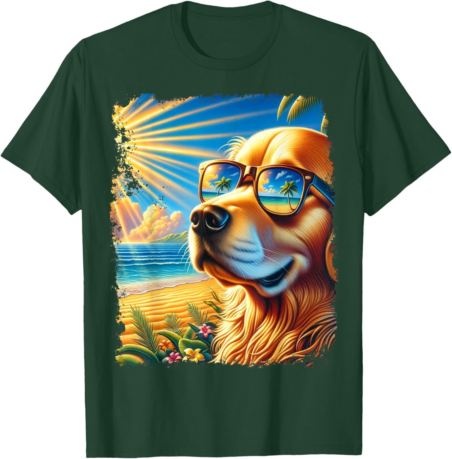 Golden Retriever Hawaiian T-Shirt - T-Shirt | Forest