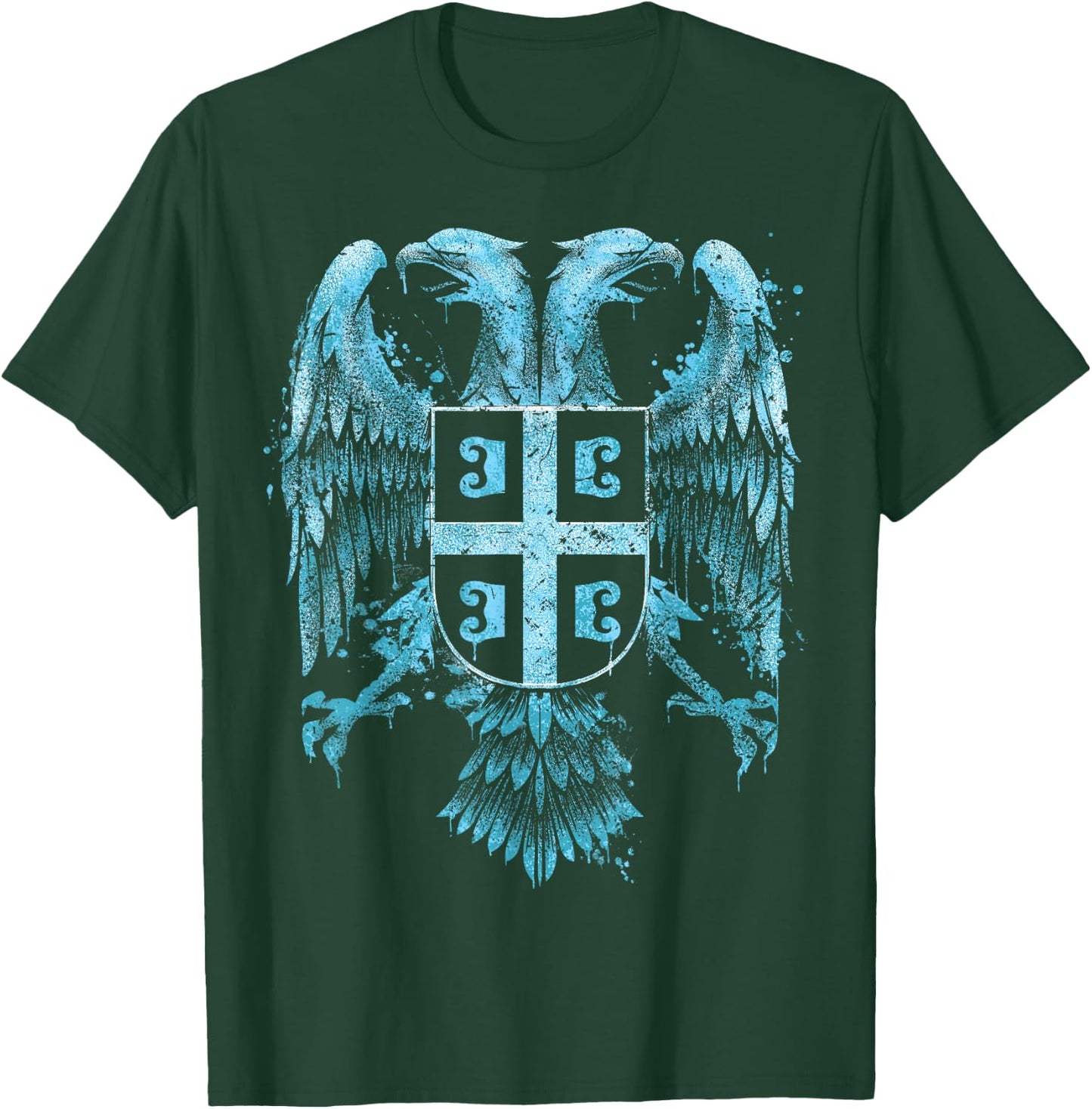 Serbian Double Headed Eagle Serbia Coat of Arms Fan T-Shirt - T-Shirt | Forest