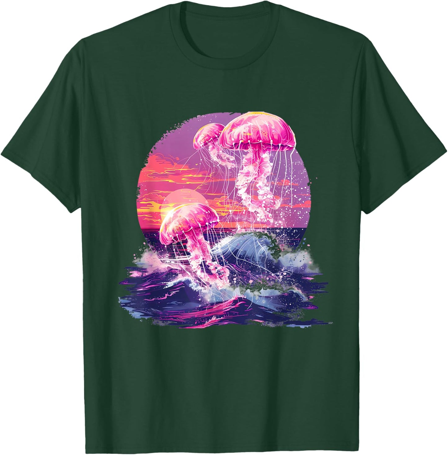 Jellyfish Sunset Ocean Sea Jellyfish Sea Ocean Animal Lover T-Shirt - T-Shirt | Forest