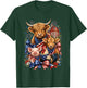 Patriotic Farm Animals 4th of July Barn Cow Pig Chicken Bow T-Shirt - T-Shirt | Forest