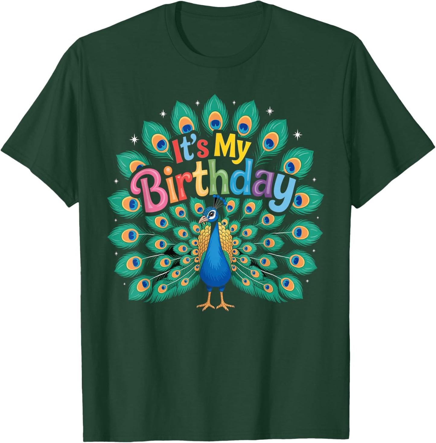 Birthday Peacock Women Men & Kids T-Shirt - T-Shirt | Forest