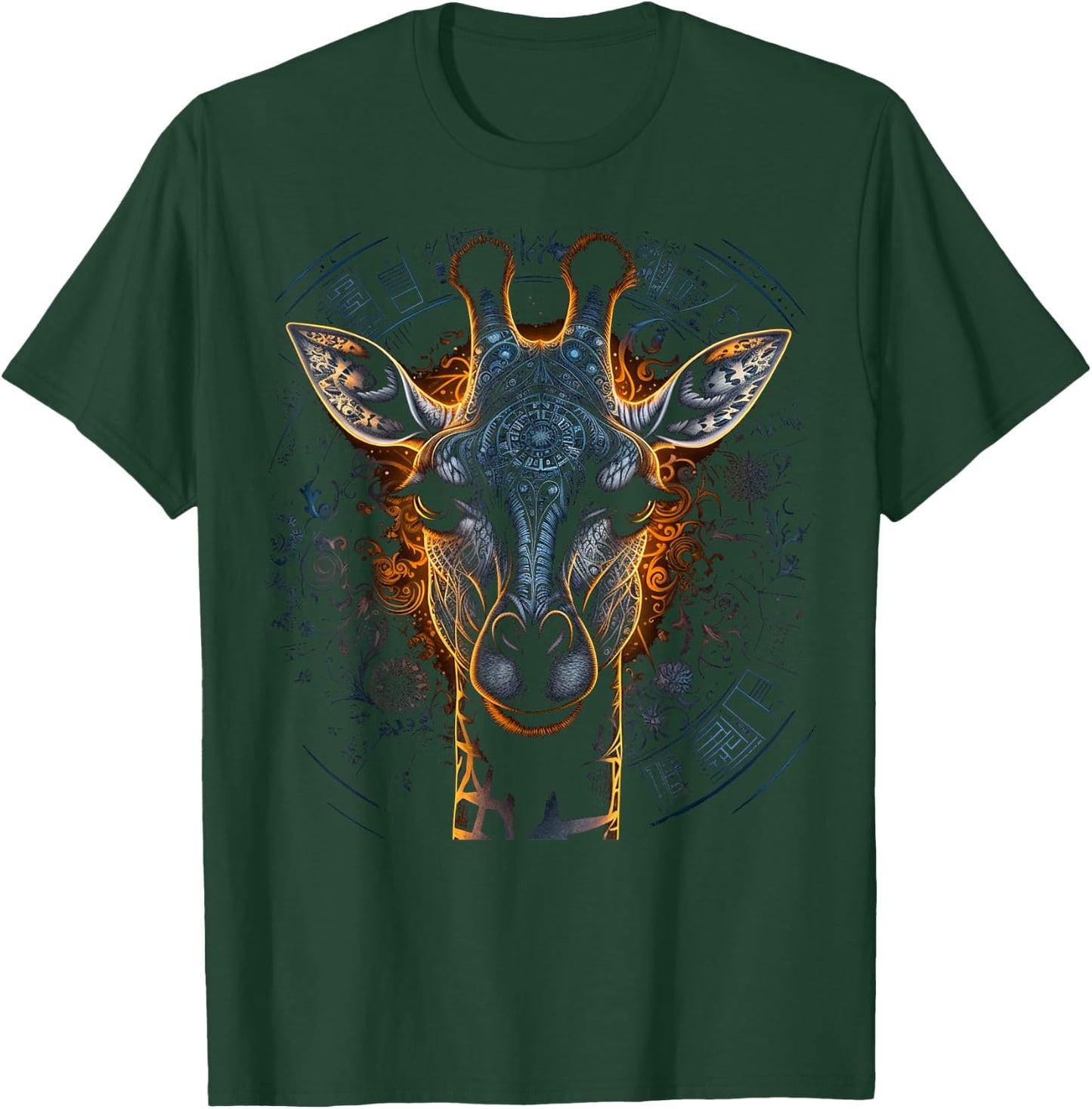 Giraffe Artwork Mandala - Animal Art Giraffe T-Shirt - T-Shirt | Forest