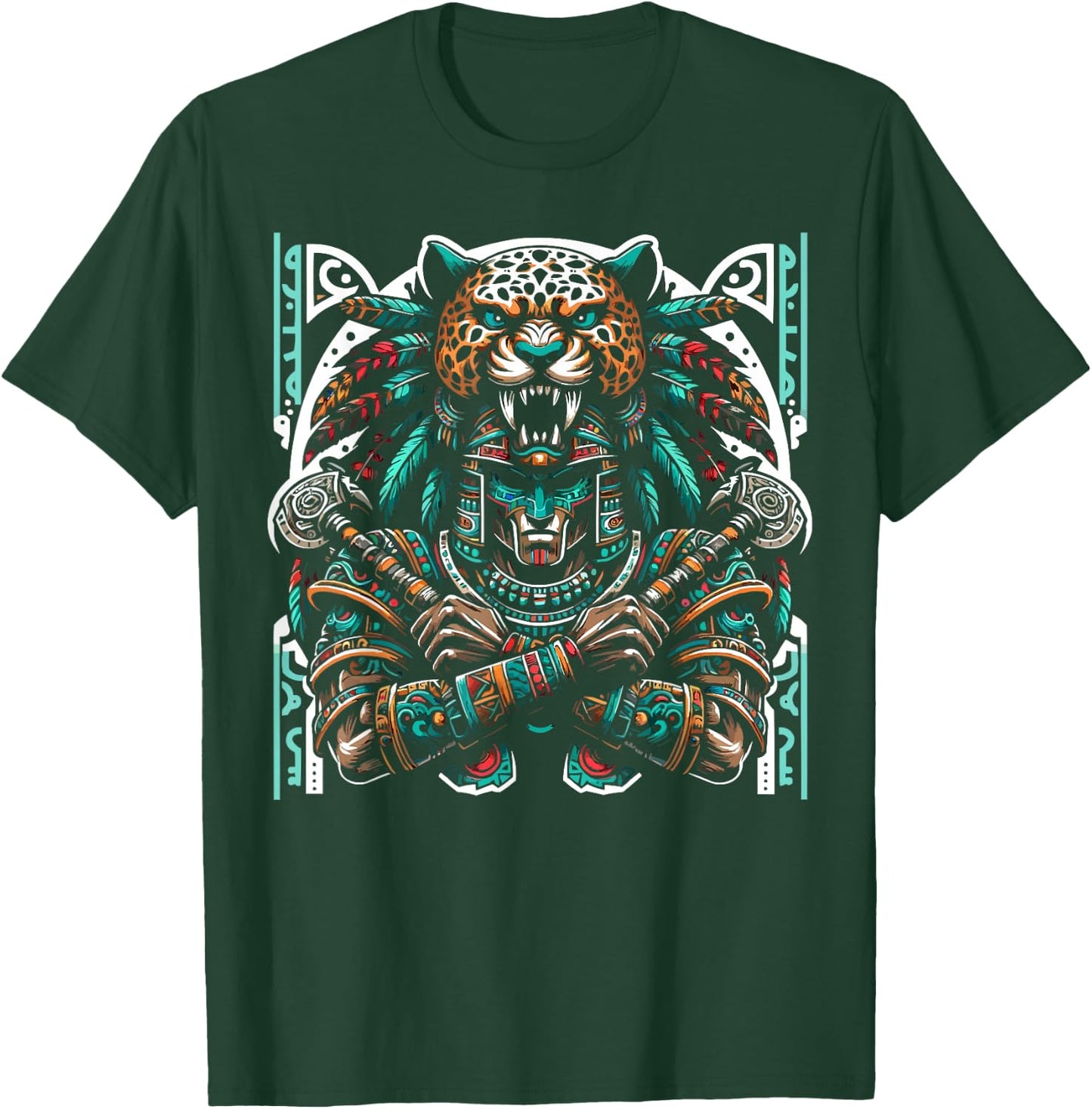 Aztec Jaguar Warrior Aztec Culture Mayan Indigenous T-Shirt - T-Shirt | Forest