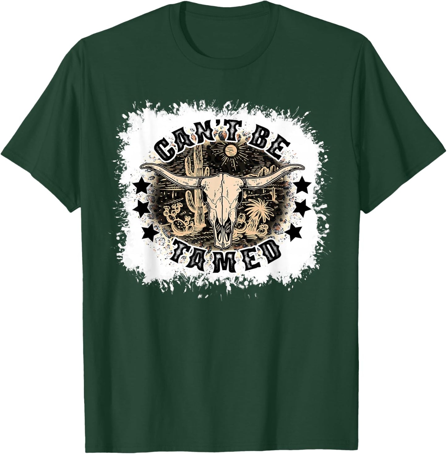 Can't Be Tamed Southern Western Cowboy Cowgirl Desert Skull T-Shirt - T-Shirt | Forest