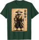White Samurai Cat Warrior Japanese Anime Arts Vintage Poster T-Shirt - T-Shirt | Forest