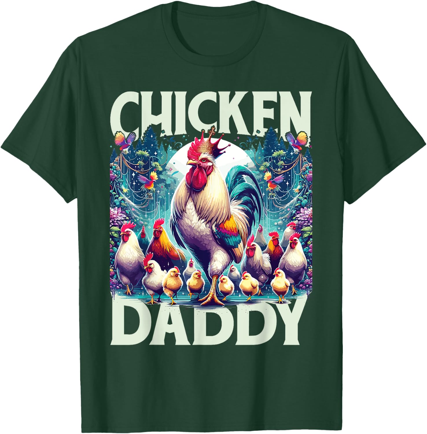 Rooster | Chicken Daddy | Men | Fathers Day | Chicken Lover T-Shirt - T-Shirt | Forest