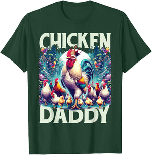 Rooster | Chicken Daddy | Men | Fathers Day | Chicken Lover T-Shirt - T-Shirt | Forest