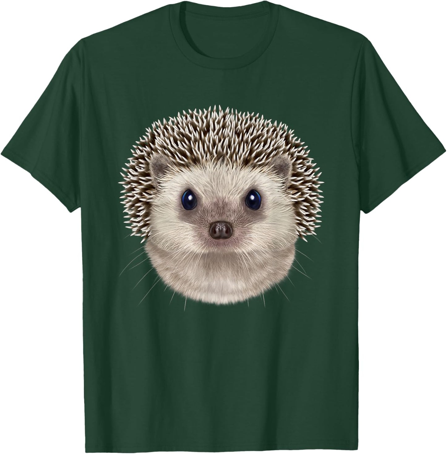 Fox Republic Design Hedgehog Face - -Adults, Grey, Small, Short Sleeve T-Shirt - T-Shirt | Forest