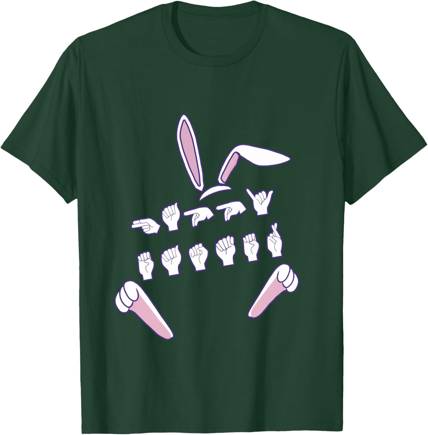 ASL Happy Easter Candy Sign Language Eggs Women Men Kids T-Shirt - T-Shirt | Forest