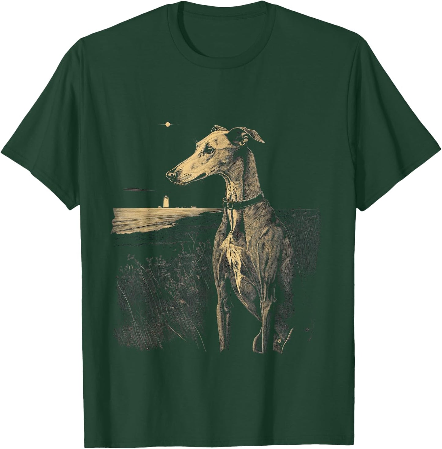 Windhund Greyhound Hund Illustration T-Shirt - T-Shirt | Forest