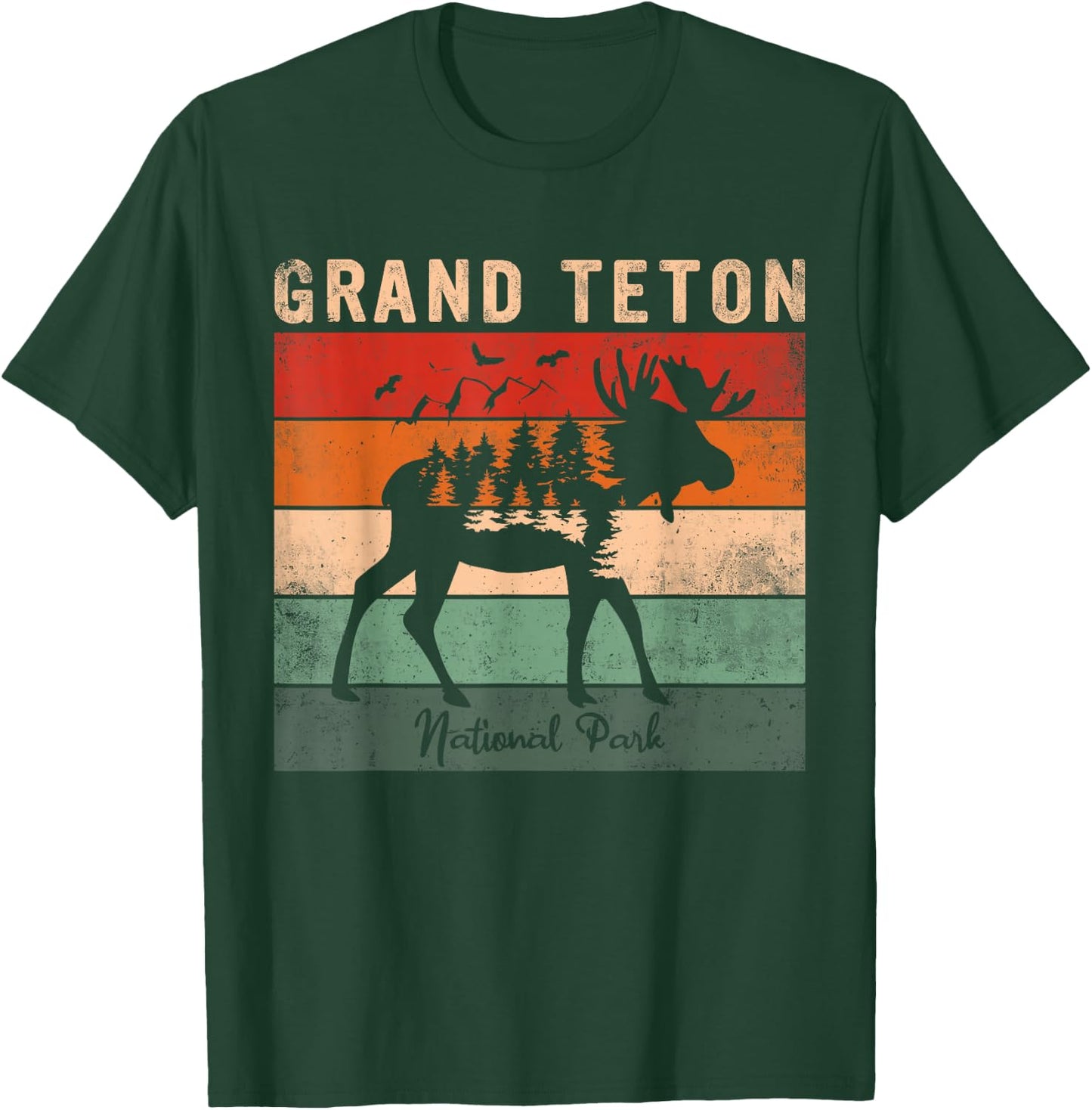 Vintage Grand Teton National Park for kids Hiking Camping T-Shirt - T-Shirt | Forest