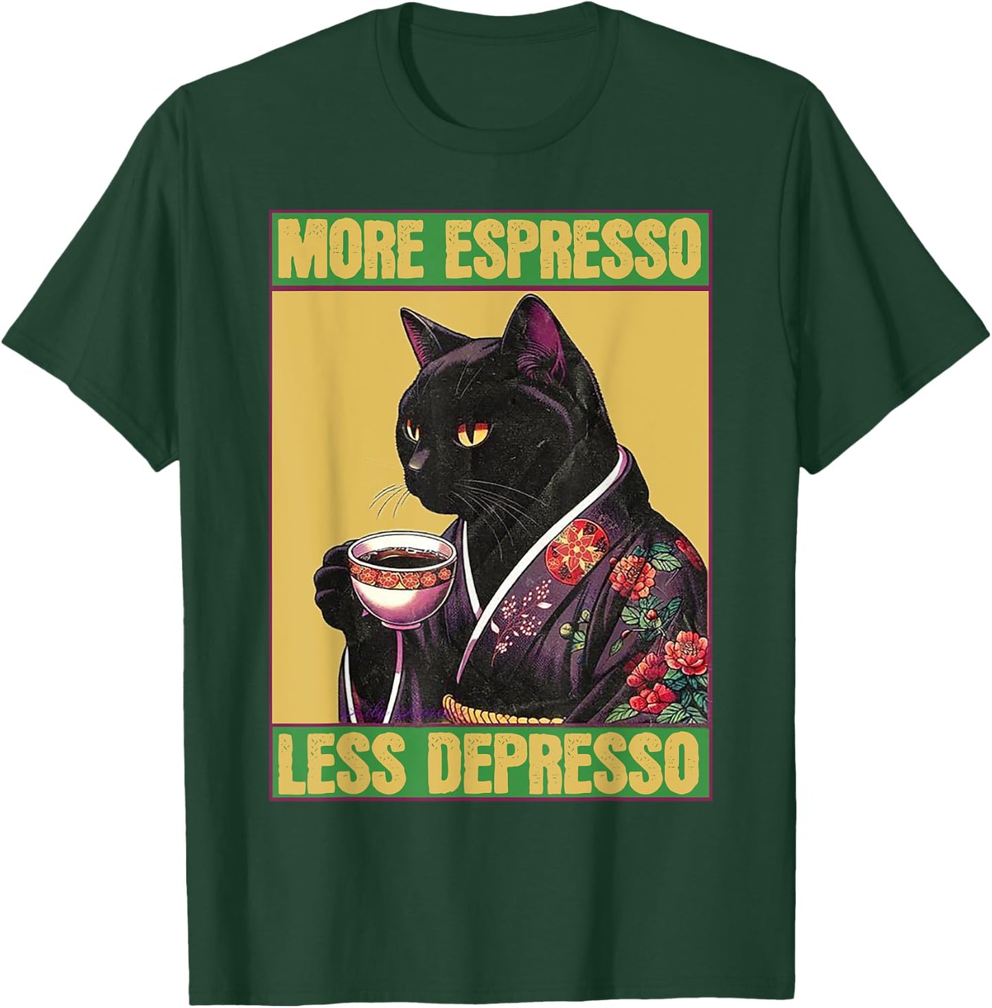 Cat More Espresso Less Depresso Women T-Shirt - T-Shirt | Forest