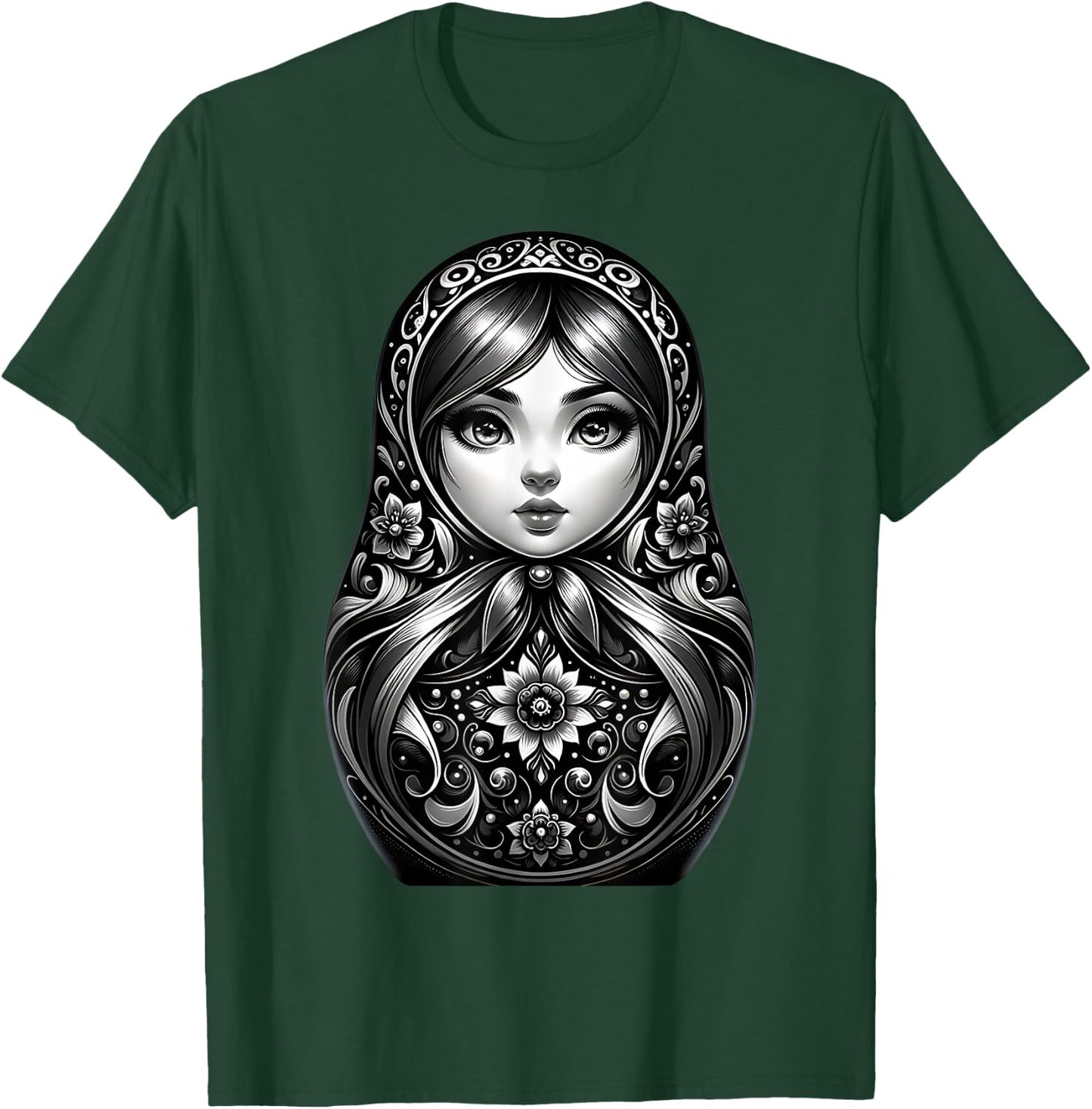 Russian Matryoshka Russia Russian Russian Matryoshka , black T-Shirt - T-Shirt | Forest
