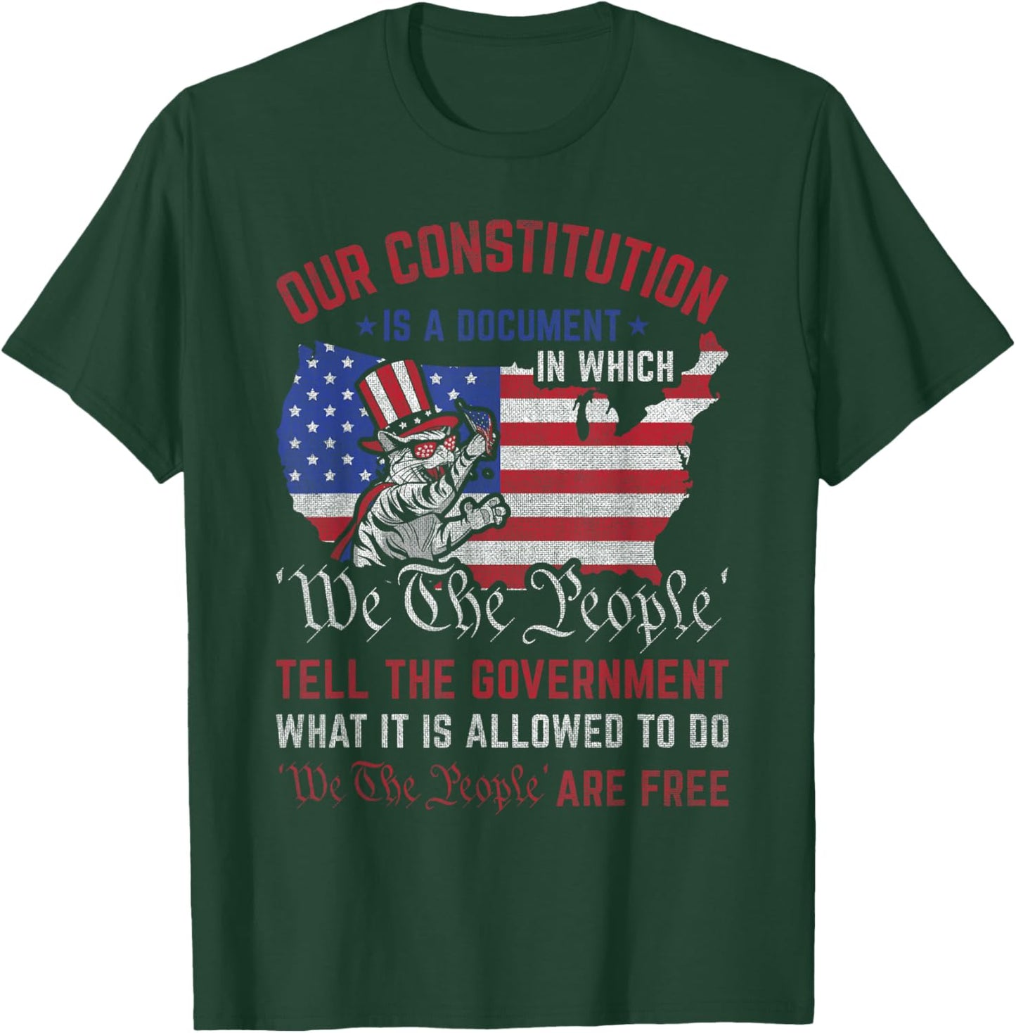 We The People Tell - US Constitution Patriotic American T-Shirt - T-Shirt | Forest