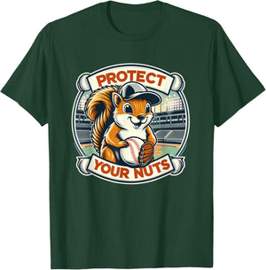 Protect Your Nuts - Squirrel Catcher Funny Baseball T-Shirt - T-Shirt | Forest
