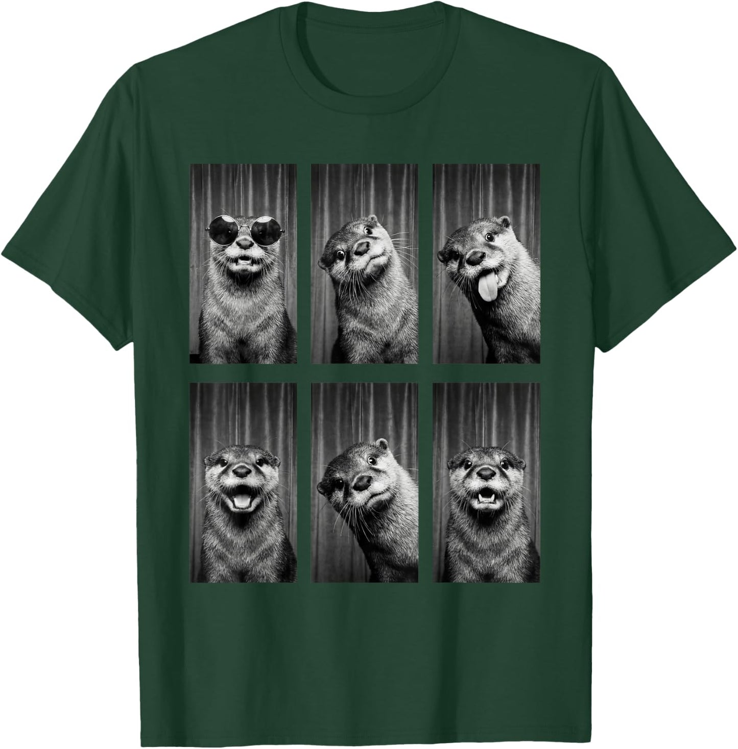 Otter Photobooth Funny Sea Animal Portrait T-Shirt - T-Shirt | Forest
