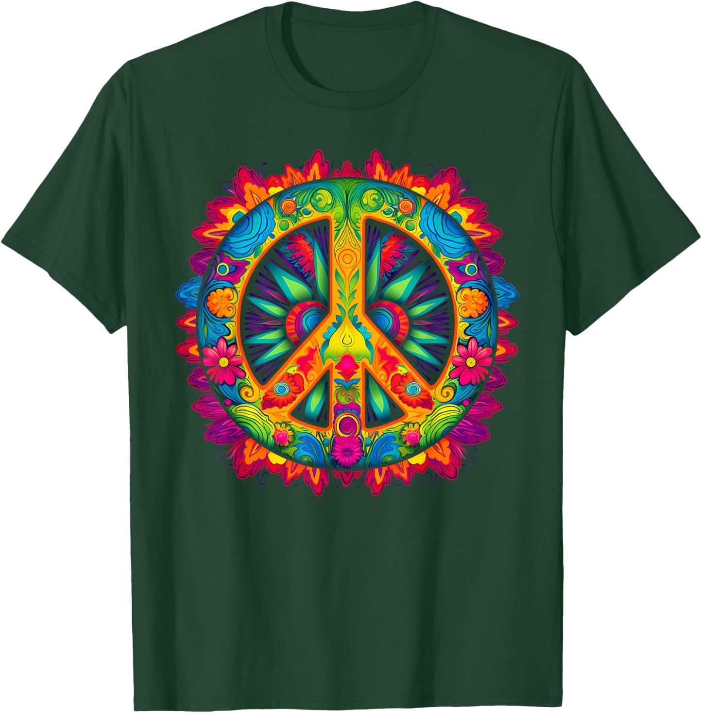 Peace Love Hippie Costume Tie Dye 60s 70s T-Shirt - T-Shirt | Forest