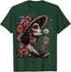 Vintage La Catrina Blowing Wishes Gothic Dandelion Floral T-Shirt - T-Shirt | Forest