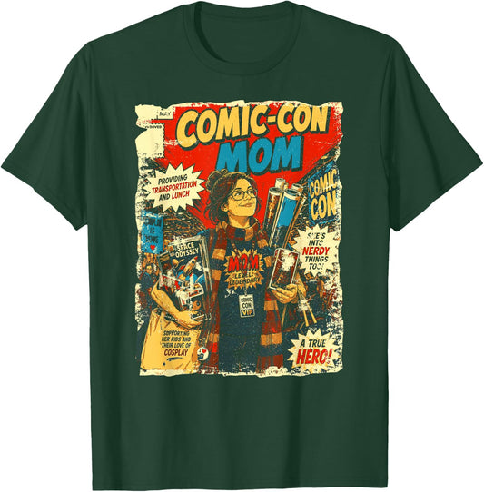 Comic-Con Mom Funny Retro Comic Cover T-Shirt - T-Shirt | Forest